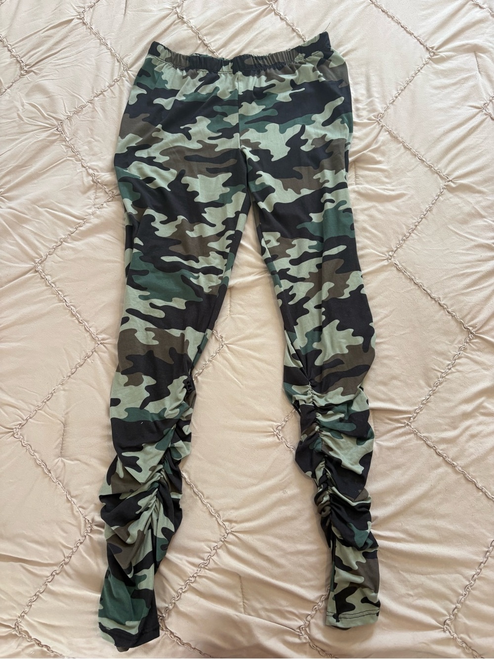Rani Arabella Camo Ruched Leggings - Green & Black